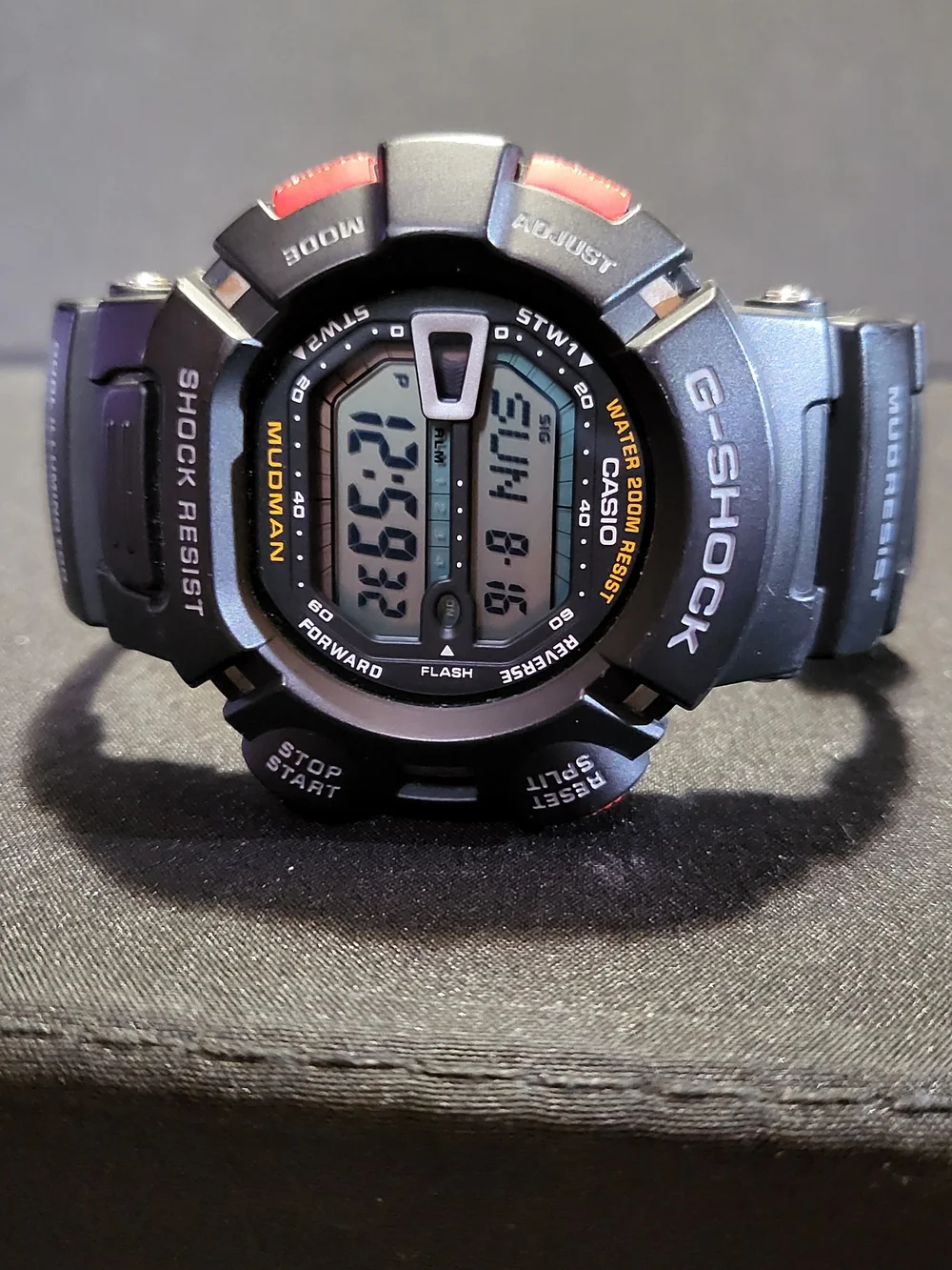 Casio G-Shock Mudman G-9000 Digital Watch - Black with Red Accents